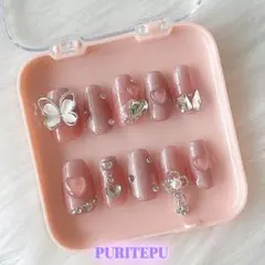 現品 ネイルチップ ちゅるんネイル マグネット バレリーナ