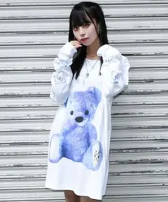 TRAVAS TOKYO furry bear クマ 熊 ロンT カットソー 白