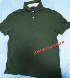 TOMMY HILFIGER ダークグリーン ポロシャツ L