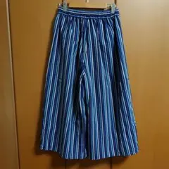 サマンサモスモス　ストライプ　半端丈　ワイドパンツ　夏　ポリエステル 楽ちん