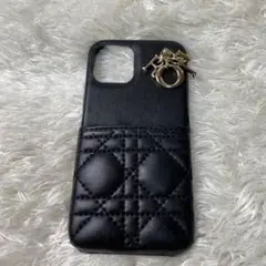 美品✨ディオール　Diorスマホケース ブラック レザー　iPhone 12