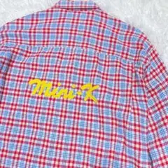 良品 ◆ MINI-K バックロゴ チェックシャツ 長袖 メンズ 秋服 ミニケー