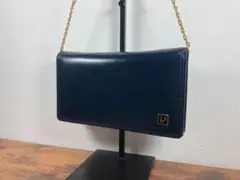 POLA ポーラ ネイビー レザー ショルダーバッグ 冠婚葬祭