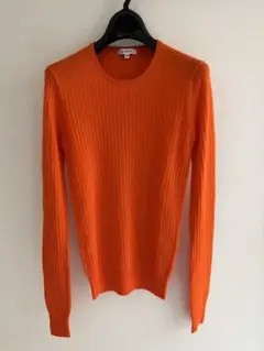BLAMINK ブラミンク カシミヤ シルク リブニット リブ オレンジ 38