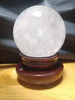 水晶球 直径約14cm 木製台座付き4.2㎏