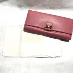美品 Chloe クロエ 長財布 ファスナー ピンク