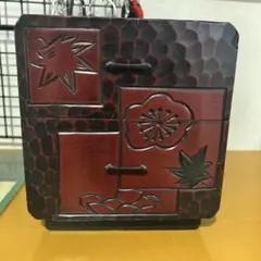 【昭和レトロ】鎌倉彫 小物入れ 2段引出し 伝統工芸 彫刻 アンティーク 箪笥