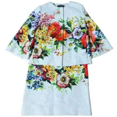 ドルガバ アンサンブル セットアップ ジャケット ワンピース 花柄 総柄 シルク