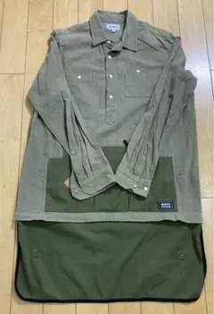 gron 新品　　綿麻クラフトマン　シャツ　オリーブ