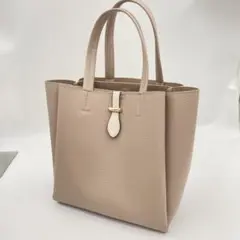 美品✨トートバッグ ハンドバッグ 合皮 ベージュ 軽量