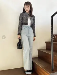 SNIDEL Sustainableストレッチフレアデニムパンツ