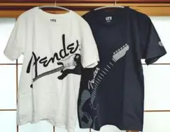 ユニクロ　ザ・ブランズ　フェンダー　UT　グラフィックTシャツ　白黒　半袖　２枚