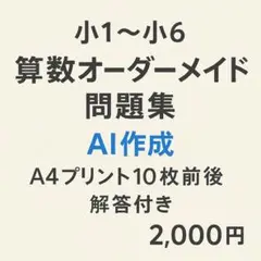 小1〜小6 算数オーダーメイド問題集 解答付き