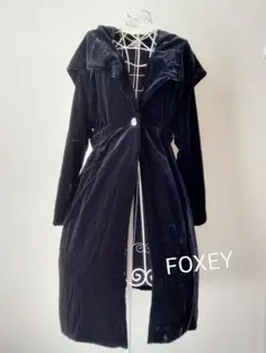 ☆フォクシーブティックシルクブレンドベロアコートゆったりサイズ40 42 ☆