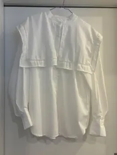 白 BIG襟　長袖シャツ