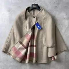 人気✨ブルーレーベルクレストブリッジ ケープ ポンチョ チェック ネイビー 2025年最新】BLUE LABEL CRESTBRIDGE レディース ポンチョ