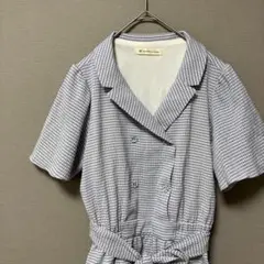 マジスティックレゴン　ミニワンピース(M)グレーチェック柄ウエストリボン