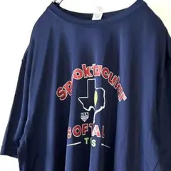 ジャストクール USA フットボール テキサス Tシャツ ネイビー紺色古着