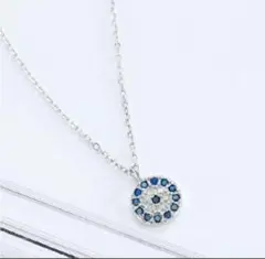 X148 ネックレス レディース シルバー サファイア ロイヤルブルー