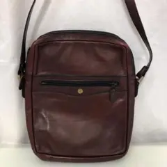 GOLD PFEIL レザーショルダーバッグ ワインレッド 8048