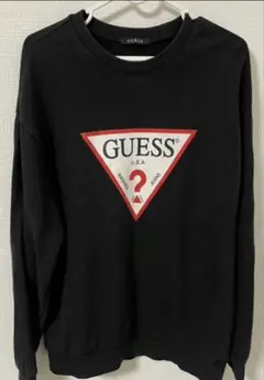 GUESS トライアングルロゴ スウェット 黒