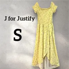 J for Justify 【S】フローラルプリント ワンピース 花柄 イエロー