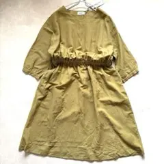 【新品】PONT de CHALONS ギャザーワンピース マスタード　訳あり