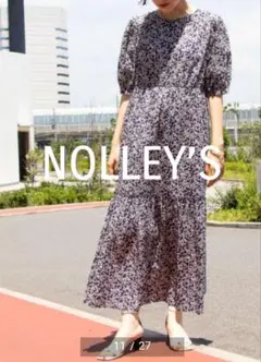 美品✨️ NOLLEY'S ノーリーズ ティアードワンピース 花柄 パフスリーブ