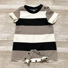SHEIN ストライプ 半袖ロンパース 3-6M