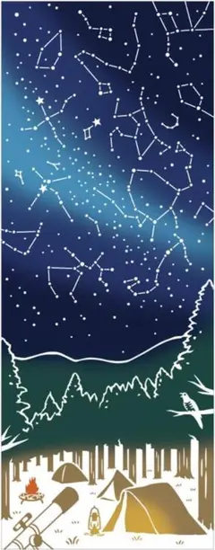 2025年夏新柄 日本手ぬぐい 星空キャンプ 夏の風物詩 注染手拭い てぬぐい