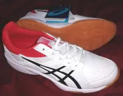 【匿名配送】アシックス　Badminton　シューズ　asics　白 赤 黒