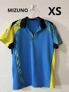 MIZUNO 卓球用ジッパーポロシャツ 青/黄 サイズXS