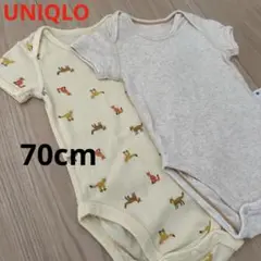 UNIQLO ロンパース　肌着　70cm ベビー　きつね　ベージュ　ユニクロ