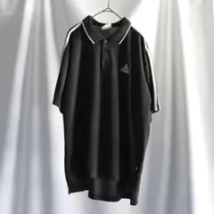 00s adidas black 3-stripes polo shirt