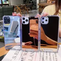 iPhoneケース シルバー ミラー 鏡 化粧 メイク iPhone14Pro
