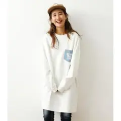 【新品、未着用】RODEO CROWNS デニムクラウンテキストワンピース