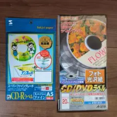 CD-RラベルとCD/DVDラベルセット