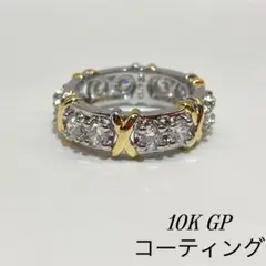 最高品質CZダイヤモンド フルエタニティリング 10KT コーティング 送料無料