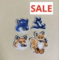 【SALE】キツネ　アイロンワッペン4つセット　(3.4.10.12)