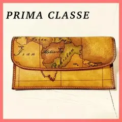 美品 PRIMA CLASSE プリマクラッセ マップ柄 長財布 札 小銭
