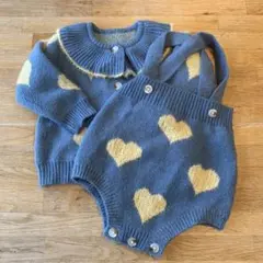 ベビーニット　ロンパース　カーディガン　女の子　baby セットアップ　韓国