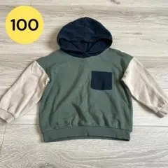 H&M カラーブロックスウェットパーカー サイズ100 男の子