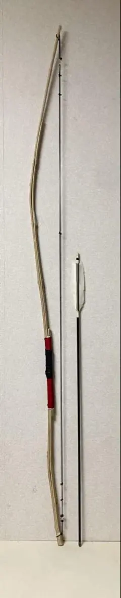 自宅室内弓道射稽古用竹弓（握赤）