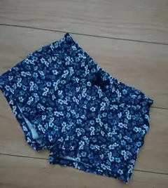 H&M ブルー花柄 コットン ショートパンツ 110-116