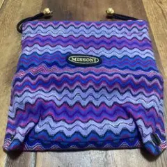 【美品本革】イタリアMissoni ミッソーニ　ショルダーバッグ　巾着 【美品本革】イタリアMissoni ミッソーニ　ショルダーバッグ　巾着