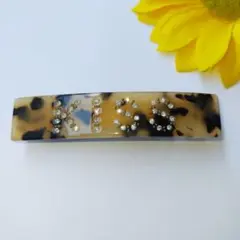 べっ甲風アルファベットバレッタ　アセテート　8.2cm/1.7cm　NO.241