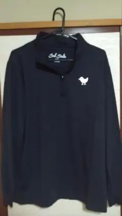 Bad Birdie ブラック長袖　薄起毛ジャージ　クオータージップ
