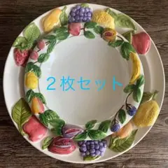 未使用【イタリア製】特大皿　大皿　フルーツ柄のお皿　おまとめ売り