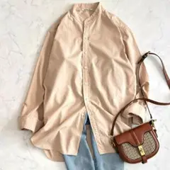 オーラリー バンドカラー 長袖シャツ ゆったり ベージュ サイズ1 rt6