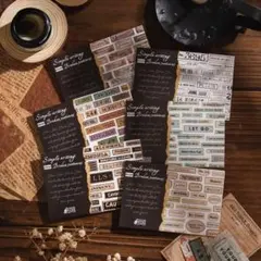 【79】ステッカー シール 英字 6種 フレーク コラージュ まとめ売り